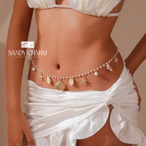 Boho Đi Biển Eo Dây Xích Với Sao Biển Vỏ Ngọc Trai Thắt Lưng Trang Sức Mùa Hè Cho Nữ Lễ Hội Thời Trang Phụ Kiện Dự Tiệc
