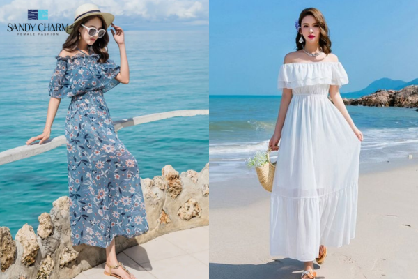 Váy Đi Biển Dành Cho Nàng Béo Bụng Bí Quyết Tự Tin Pose Dáng 5 Váy có nhún ở eo cho nàng chuppy