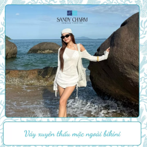 Váy xuyên thấu mặc ngoài bikini - Váy mặc ngoài đi biển Sandy Charm