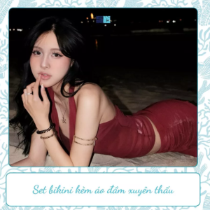 Set Bikini Đỏ Vang - áo cổ đổ - Set kèm áo váy ngoài Sandy Charm Chưa có đánh giá