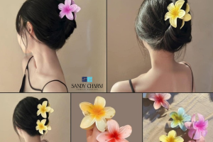 kẹp tóc hoa sứ real