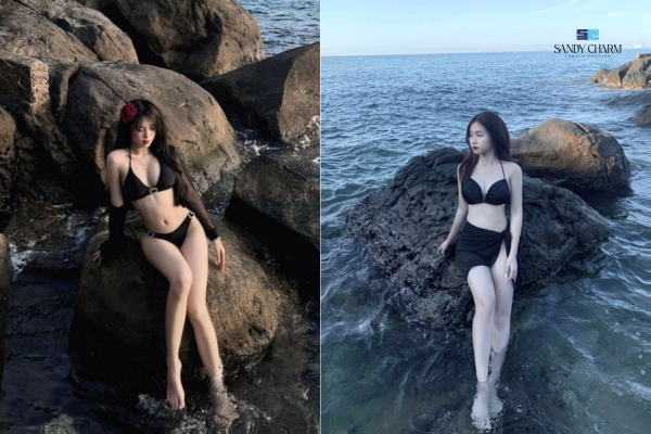 pose dáng chụp ảnh đi biển năng động